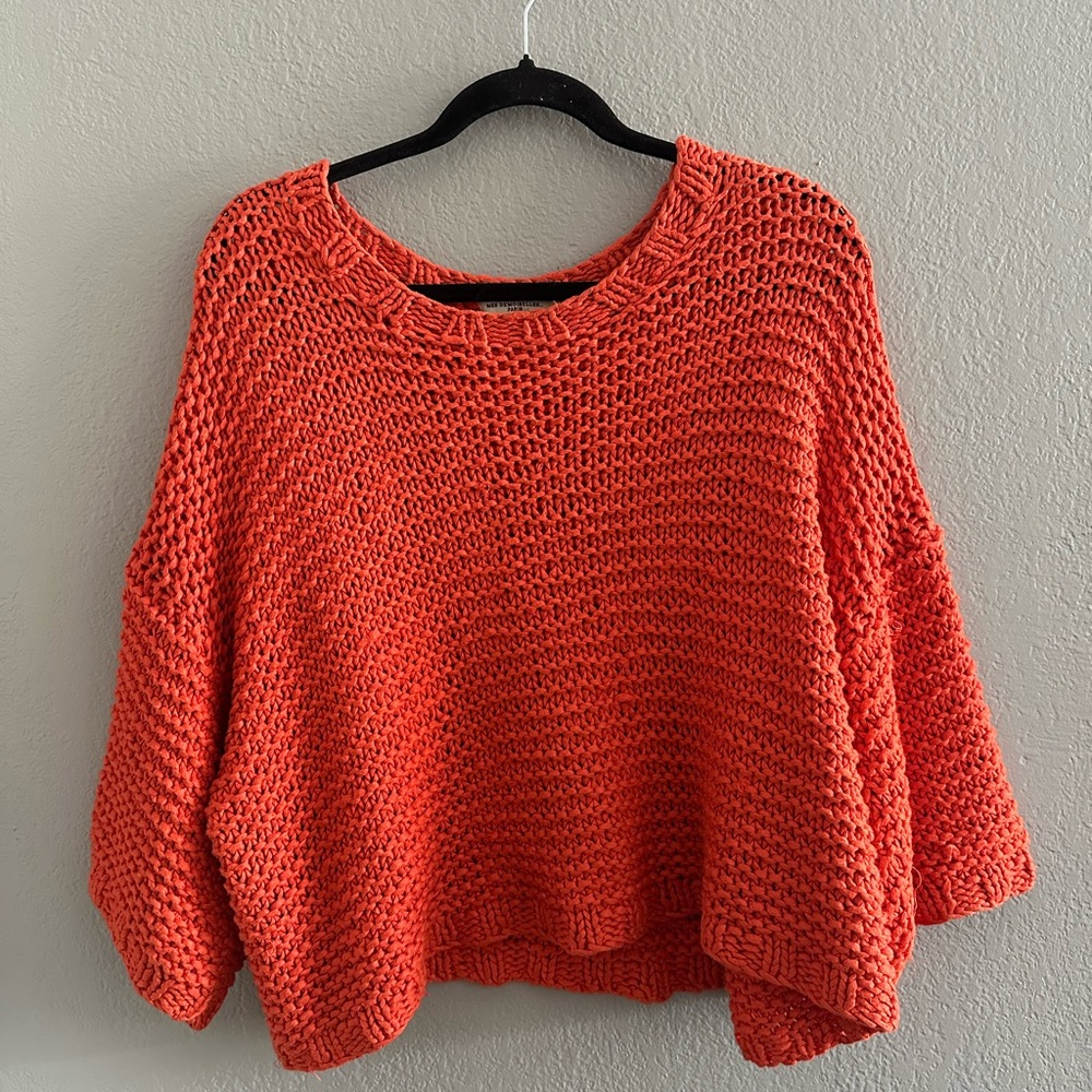 Mes Demoiselles Paris Linen Blend Oversized Chunky Knit Sweater TU One Size